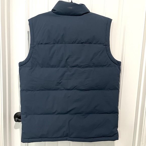 Eddie Bauer EB550 Down Vest Mens Size Large Navy Blue Quilted Puffer Full Zip - Picture 3 of 10